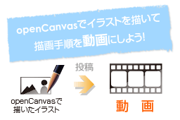 openCanvasで描いたイラストを投稿して動画にしよう！