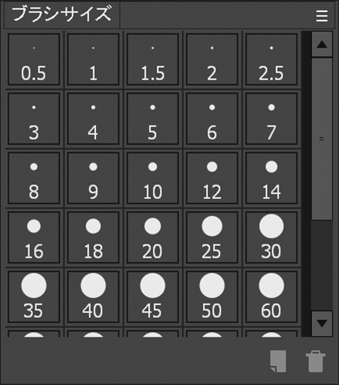 ブラシサイズウィンドウ